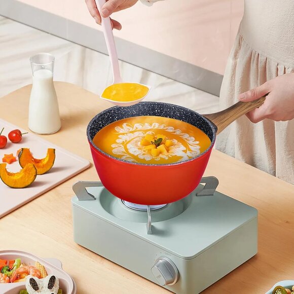 Vermonga Non-Stick Saucepan with Lid, 2QT Small Pot with Granite Coating, Chef's - Picture 7 of 8